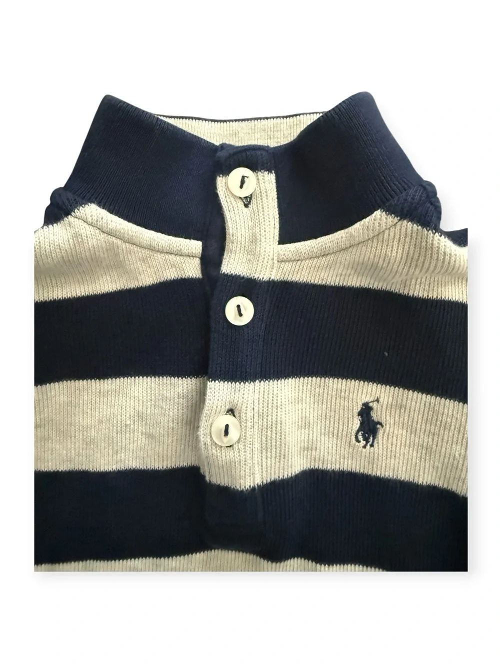 Ralph Lauren Navy and Cream Striped Toddler Pullover 18M